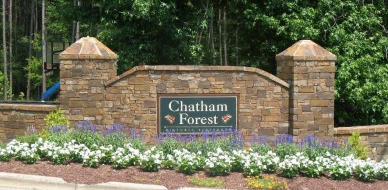 Entrance to Chatham Forest in Pittsboro NC